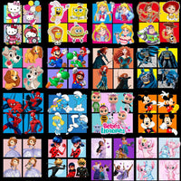 Load image into Gallery viewer, 130 Ultimate Square Cartoons Kids Classics Designs Bundle PNG
