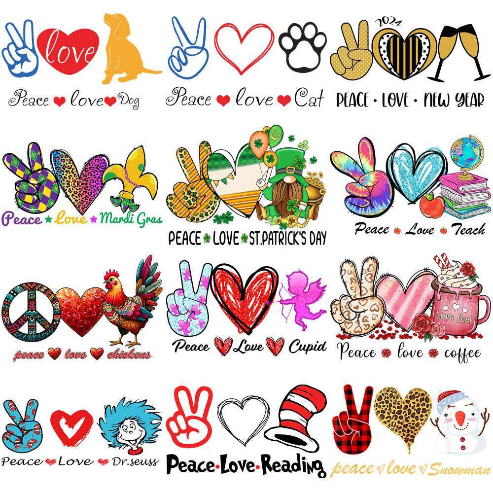 99 Peace Love Designs Bundle PNG