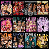 Load image into Gallery viewer, 54 Music POP HIP-HOP Artists Pack Bootleg Designs Bundle PNG
