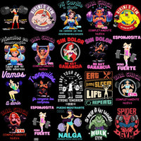 Load image into Gallery viewer, 125 GYM Fitness Popculture &amp; Streetwear Designs Bundle PNG
