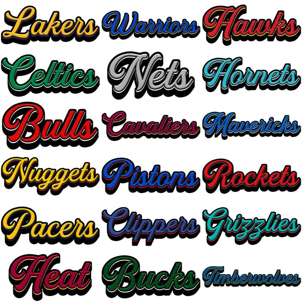 30 Text Style Basketball Teams Logo Designs Bundle PNG
