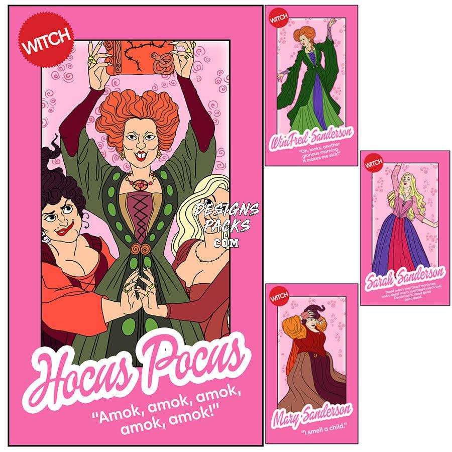 Hocus Pocus witch designs for DTF, DTG, embroidery & tumbler wraps — Winifred, Sarah, Mary Sanderson