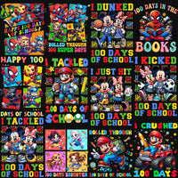 Load image into Gallery viewer, 42 Cartoons 100 Days Of School Designs Bundle PNG
