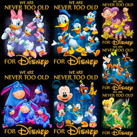 Load image into Gallery viewer, 13 Cartoon Never Too Old Designs Bundle PNG
