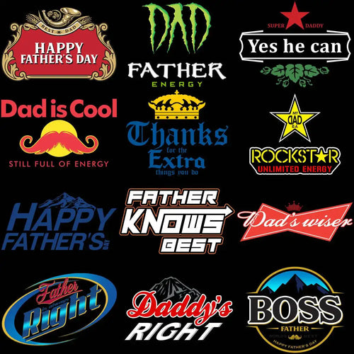 Father's Day design bundle with funny dad quotes, SVG/PNG for t-shirts, tumblers, embroidery