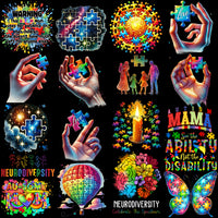 Load image into Gallery viewer, 50 Autism Awareness Kids Colors Puzzle Designs Bundle PNG
