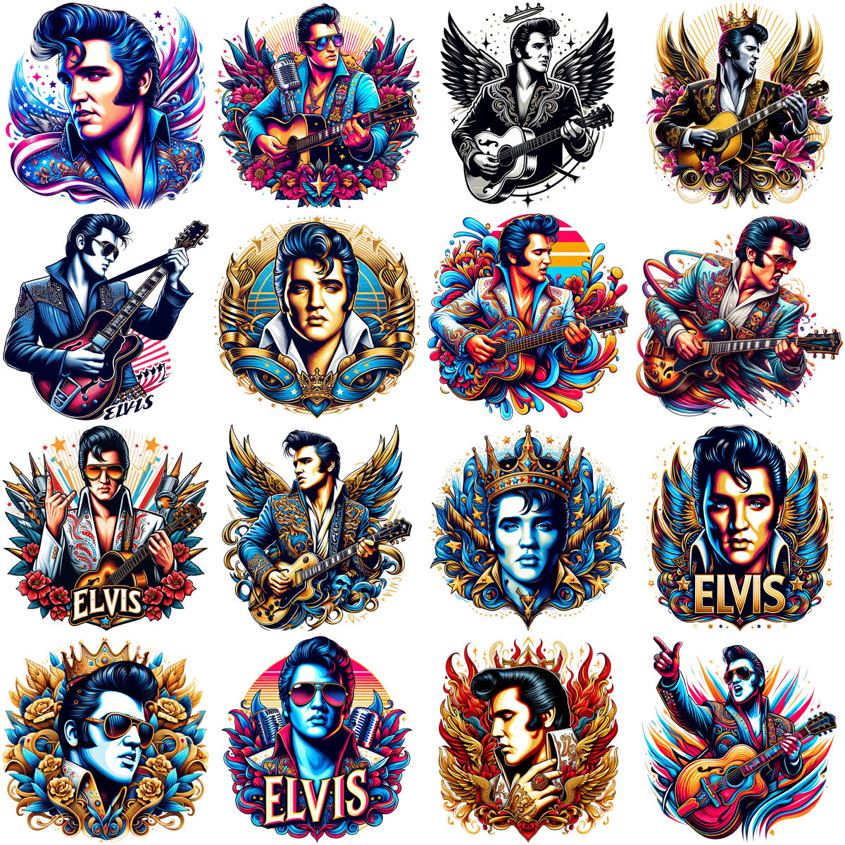 30 Elvis Presley Music Designs Bundle PNG