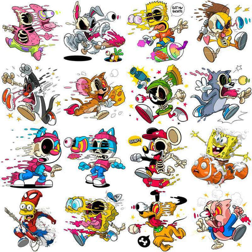 20 Street Implosion Cartoon Designs Bundle PNG + AI