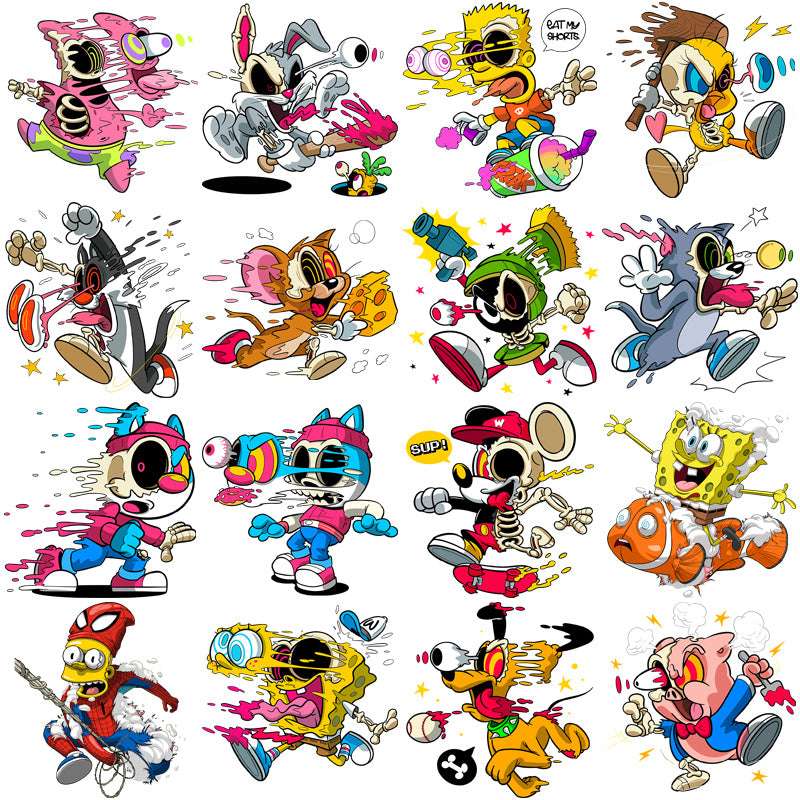 20 Street Implosion Cartoon Designs Bundle PNG + AI