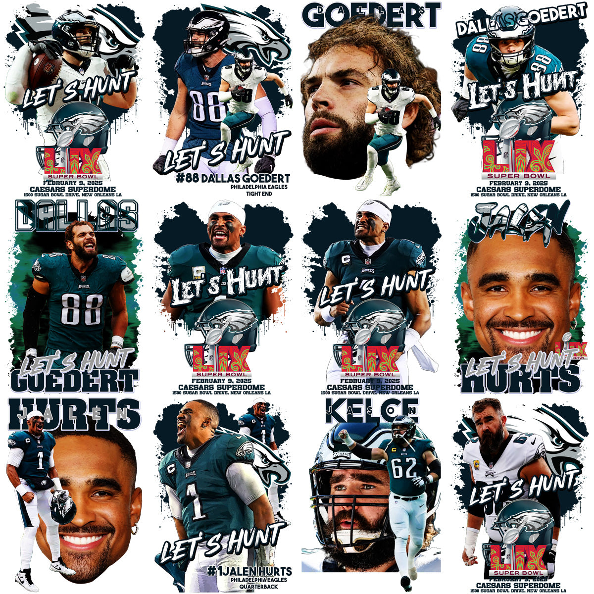 65 Super Bowl Eagles MEGA Football Designs Bundle PNG