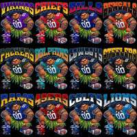 Load image into Gallery viewer, 32 Cartoon MOANA Football Teams Maui Designs Bundle PNG
