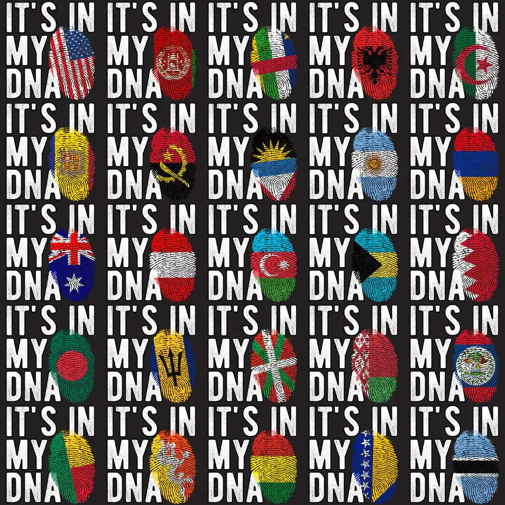 It's in My DNA flag fingerprint designs for DTF DTG embroidery print-ready PNG SVG