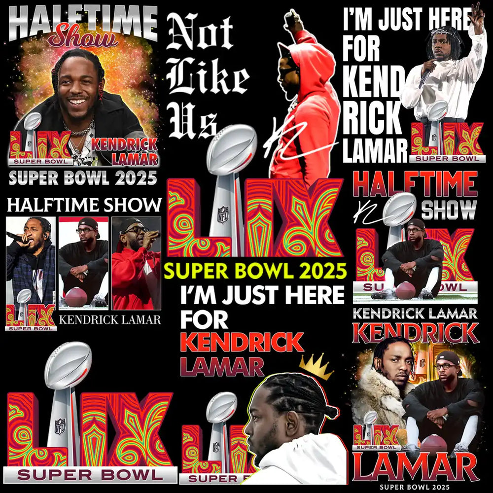 Kendrick Lamar Super Bowl 2025 Halftime Show design bundle for DTF DTG printing