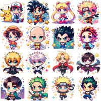 Load image into Gallery viewer, 60 Chibi Cute Anime Heroes Designs Bundle PNG
