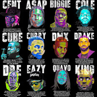Load image into Gallery viewer, 24 Music Artists &amp; Basketball Streetwear Designs Bundle PNG
