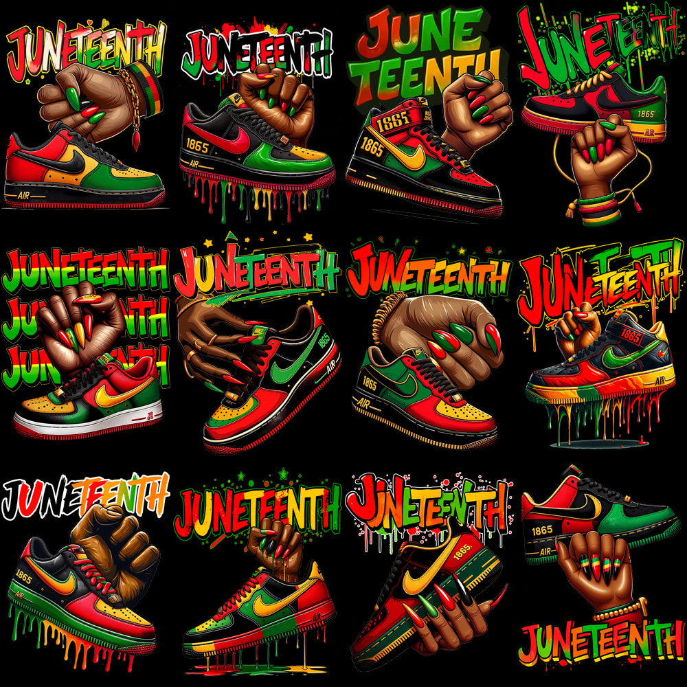 15 Swoosh Brand Juneteenth Black History Designs Bundle PNG