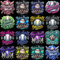 Load image into Gallery viewer, 99 Baseball Mom Colorful Designs Bundle PNG
