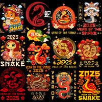 Load image into Gallery viewer, 150 Year of The Snake New Year China Designs Bundle PNG
