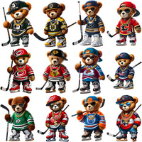 Load image into Gallery viewer, 32 Teddy Bear Ice Hockey Teams Designs Bundle PNG
