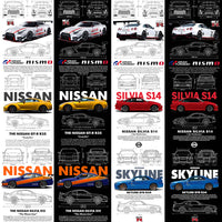 Load image into Gallery viewer, 10 Nissan Cars Streetwear Racing Dual Colors Designs Bundle PNG

