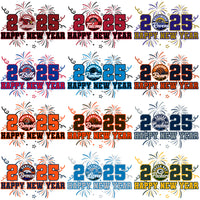 Load image into Gallery viewer, 32 Happy New Year 2025 Football Teams Designs Bundle PNG
