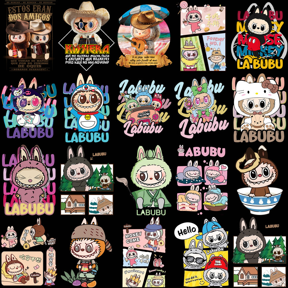 100 Cartoon LABUBU Designs Bundle PNG