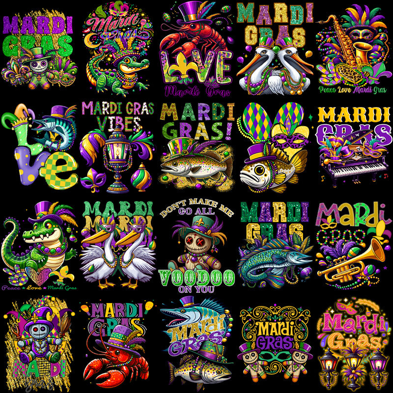 120 Mardi Gras Designs Bundle PNG