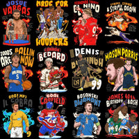 Load image into Gallery viewer, 45 Cartoon Sports Stars Popular Designs Bundle PNG
