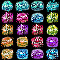 Load image into Gallery viewer, 100 Zodiac Signs Colors Designs Bundle PNG
