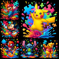 Load image into Gallery viewer, 50 Autism Awareness Kids Colors Puzzle Designs Bundle PNG
