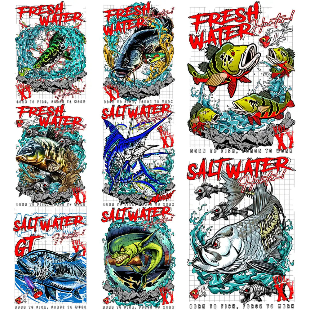 Freshwater and Saltwater Fishing Designs for T-Shirts and Embroidery