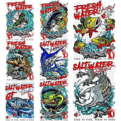 Freshwater and Saltwater Fishing Designs for T-Shirts and Embroidery