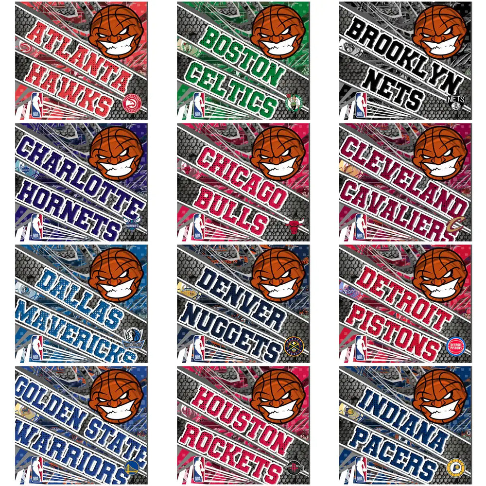 NBA team designs with angry basketball mascots, print-ready for DTF, DTG, embroidery, tumbler wraps