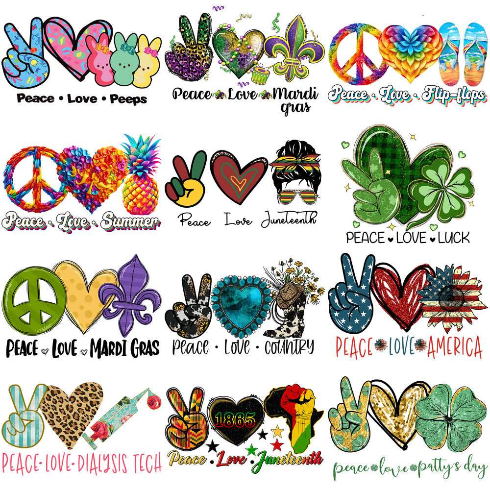 99 Peace Love Designs Bundle PNG