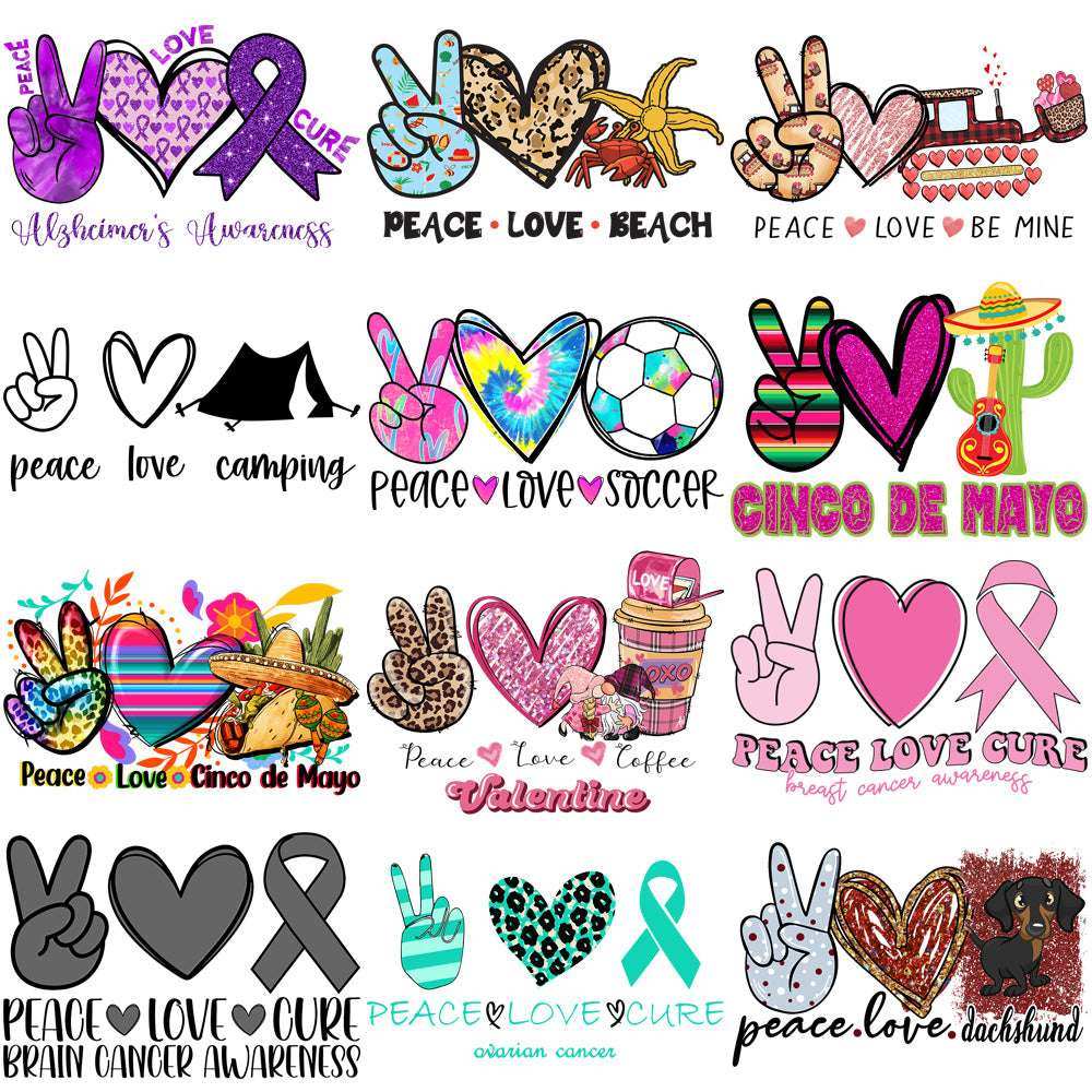 99 Peace Love Designs Bundle PNG