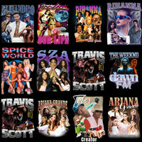 Load image into Gallery viewer, 54 Music POP HIP-HOP Artists Pack Bootleg Designs Bundle PNG
