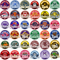 Load image into Gallery viewer, 111 College NCAA Metal Circle Logos PNG Designs Bundle

