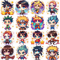 Load image into Gallery viewer, 60 Chibi Cute Anime Heroes Designs Bundle PNG
