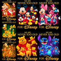 Load image into Gallery viewer, 13 Cartoon Never Too Old Designs Bundle PNG
