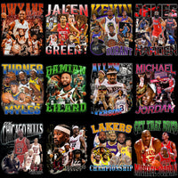 Load image into Gallery viewer, 37 Basketball Bootleg Players Designs Bundle PNG
