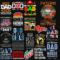 Load image into Gallery viewer, 190 Dad Father&#39;s Day Mixed Designs Bundle PNG
