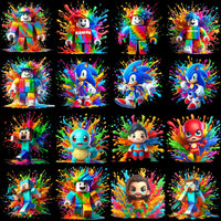 Load image into Gallery viewer, 60 Cartoons Color Drip Designs Bundle PNG
