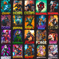 Load image into Gallery viewer, 100 Comics Superheroes &amp; Villains Halftone Designs Bundle PNG
