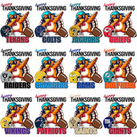 Load image into Gallery viewer, 32 Thanksgiving Dabbing Turkey Football Teams Designs Bundle PNG
