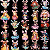 Load image into Gallery viewer, 90 Cartoon Princess Easter Day Designs Bundle PNG
