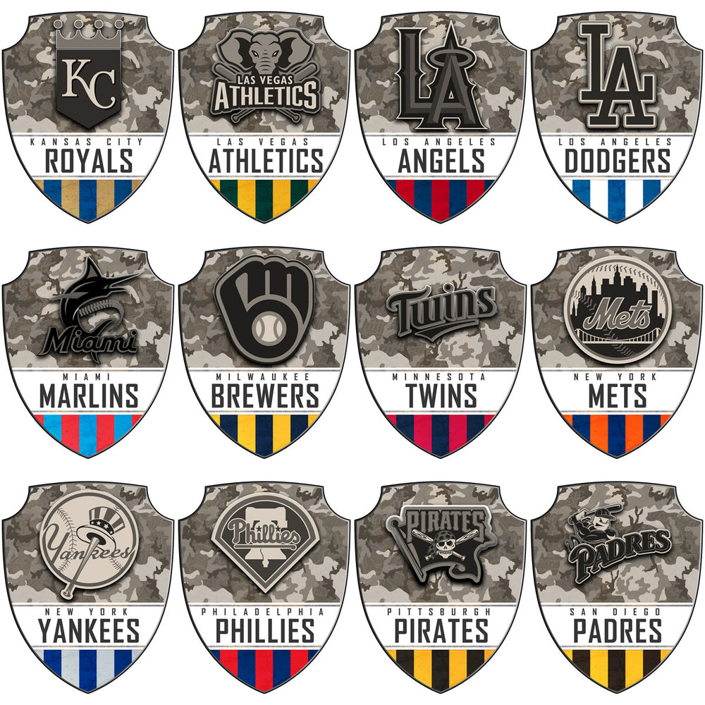 30 Baseball Camo Badge Teams Military Shield Designs Bundle PNG
