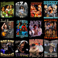Load image into Gallery viewer, 23 Music Stars V2 Bootleg Designs Bundle PNG
