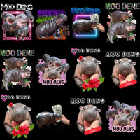 Load image into Gallery viewer, 30 MOO DENG Funny Hippo Designs Bundle PNG
