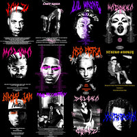 Load image into Gallery viewer, 24 Music Artists Streetwear V4 Designs Bundle PNG + PSD
