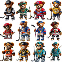 Load image into Gallery viewer, 32 Teddy Bear Ice Hockey Teams Designs Bundle PNG
